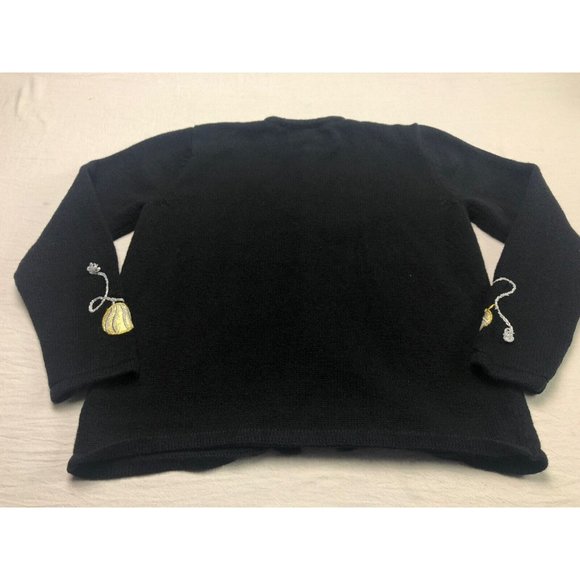 STUDIO JOY Christmas Sweater Sz S Silver Gold Jeweled Trees Designers Originals - Picture 8 of 9